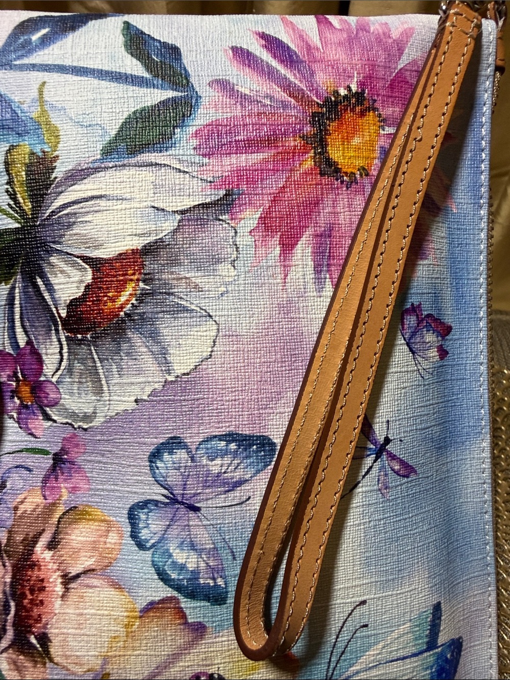 Brighton Belle Jardin Floral Butterfly Wristlet Clutch | Garden Print Leather - Picture 6 of 11